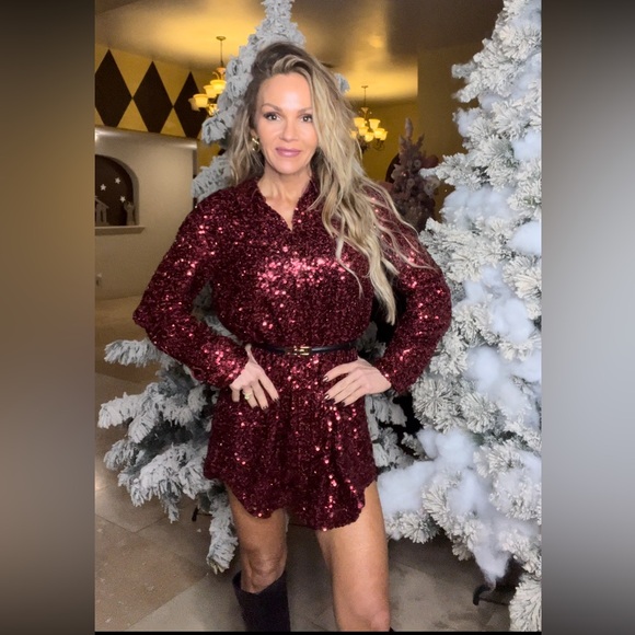 Vici Collection Sequin Shirt Dress
- Worn 1X like new - snap button closure - Picture 1 of 3